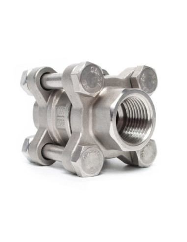 Zawór zwrotny gwintowany prosty Flowmatik R 1/2 GW PN16, 3-elementowy nierdzewny 316, PTFE | Hydraulika | Eshop Dopak | Wszystko