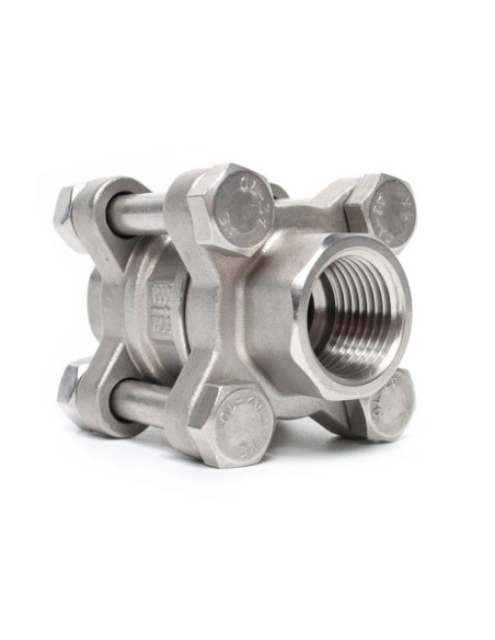 Zawór zwrotny gwintowany prosty Flowmatik R 1/2 GW PN16, 3-elementowy nierdzewny 316, PTFE | Hydraulika | Eshop Dopak | Wszystko