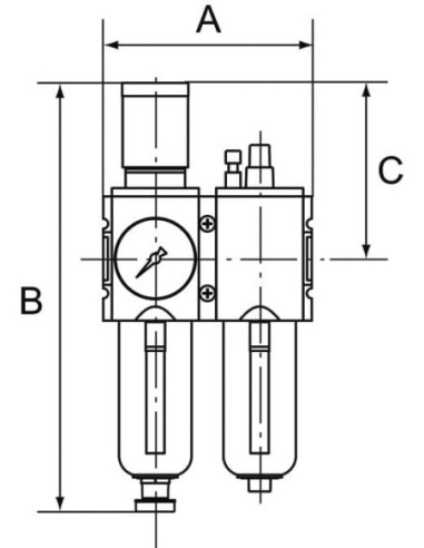 Blok przygotowania powietrza G 3/8 GW do 16 bar, regulacja 0,5 - 8 bar, 5 um, Futura | Pneumatyka | Eshop Dopak | Wszystko dla P