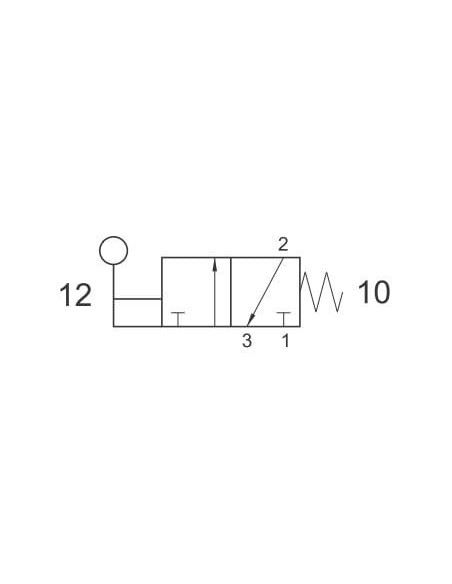 Zawór rozdzielający pneumatyczny ręczny 3/2 G 1/4, NC, monostabilny, ze sprężyną, dźwignia | Pneumatyka | Eshop Dopak | Wszystko