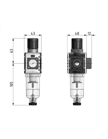 Zaworo-filtr G1/4 seria Futura mini 0,1-4 bar | Pneumatyka | Eshop Dopak | Wszystko dla Przemysłu