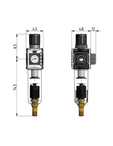 Zaworo-filtr G1/4, aut. zrzut seria Futura mini 0,5-8 bar | Pneumatyka | Eshop Dopak | Wszystko dla Przemysłu