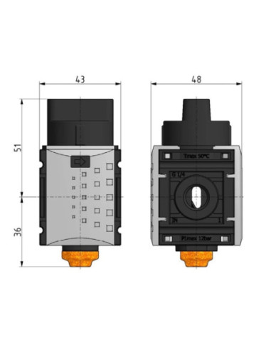 Zawór kulowy 3/2 G1/4 seria Futura mini | Hydraulika | Eshop Dopak | Wszystko dla Przemysłu