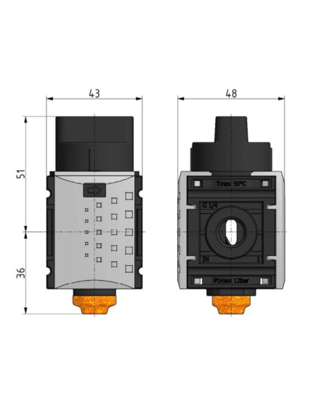Zawór kulowy 3/2 G1/4 seria Futura mini | Hydraulika | Eshop Dopak | Wszystko dla Przemysłu