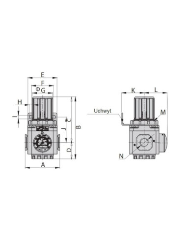 Reduktor ciśnienia powietrza G 3/8" regulacja 0,5-9 bar, max 10 bar | Pneumatyka | Eshop Dopak | Wszystko dla Przemysłu