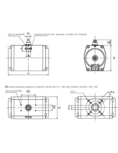 Napęd pneumatyczny do zaworów, ćwierćobrotowy podwójnego działania F03-F05 14Nm/6 bar Q9 | Hydraulika | Eshop Dopak | Wszystko d