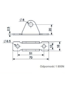 Mocowanie sprężyny gazowej naścienne proste, trzpień fi 8 mm, do 1800N | Mechanika Przemysłowa | Sklep Eshop Dopak 2