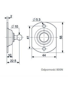 Mocowanie sprężyny gazowej naścienne płaskie, kula fi 10 mm, do 800N | Mechanika Przemysłowa | Sklep Eshop Dopak 2
