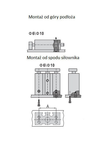 TCM6X10S Jednostka prowadząca D6x10 prowadzenie ślizgowe | Pneumatyka | Eshop Dopak | Wszystko dla Przemysłu