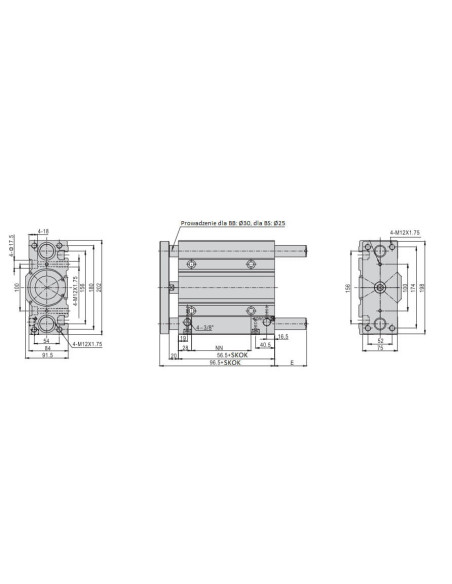 TCM80X125SG Jednostka prowadząca D80x125 prowadzenia ślizgowe | Pneumatyka | Eshop Dopak | Wszystko dla Przemysłu