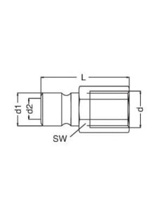 Króciec do form wtryskowych DN6 typ DME, G 1/4 GW, bez zaworu 2