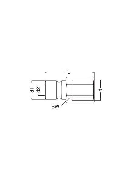 Króciec do form wtryskowych DN6 typ DME, G 1/8 GW, bez zaworu