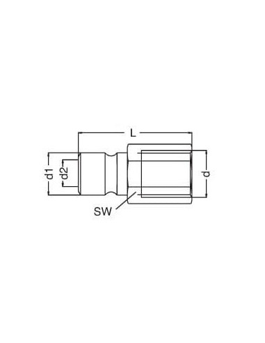 Króciec do form wtryskowych DN6 typ DME, G 3/8 GW, bez zaworu