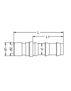Króciec do form wtrys.DN6 DME, pod wąż Push-Lock 13 mm, bez zaworu 2