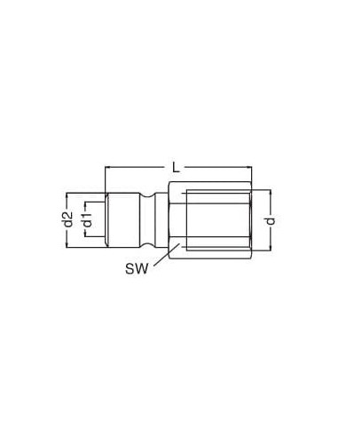 Króciec do form wtryskowych DN9 typ DME, G 3/8 GW, bez zaworu