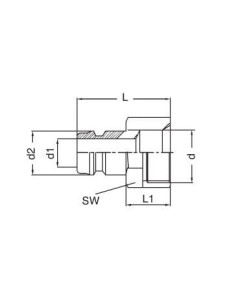 Króciec do form wtryskowych DN9 typ HASCO, G 1/2 GW, bez zaworu 2