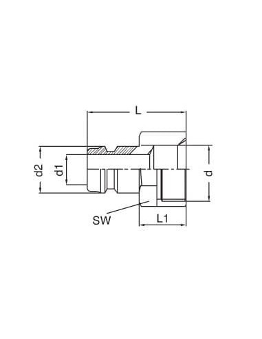 Króciec do form wtryskowych DN9 typ HASCO, G 3/8 GW, bez zaworu