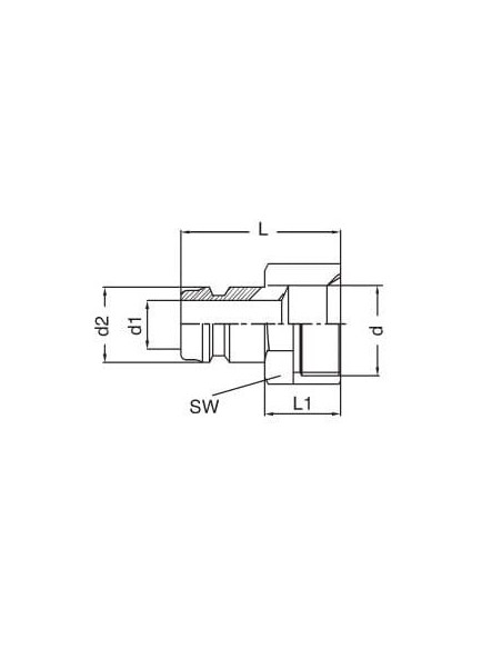 Króciec do form wtryskowych DN9 typ HASCO, G 3/8 GW, bez zaworu