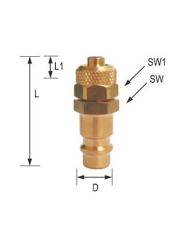 Króciec szybkozłącza DN7,2 typ 26, skręcany do węża fi 6x4 mm, mosiądz | Przewody i Złącza | Eshop Dopak | Wszystko dla Przemysł