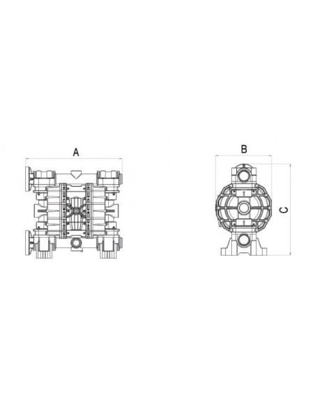 Pompa membranowa SS700 FDA 700 l/min SS EP/NBR PTFE/SS | Hydraulika | Eshop Dopak | Wszystko dla Przemysłu