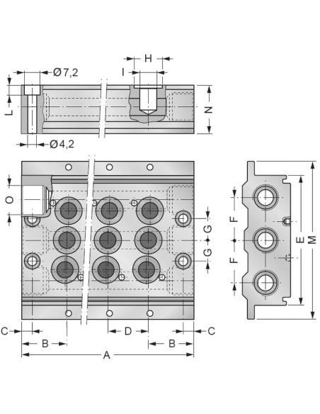 Płyta zaworowa do zaworów rozdzielających G 1/8, 16 zaworów, seria K | Pneumatyka | Eshop Dopak | Wszystko dla Przemysłu