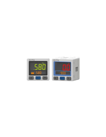 Manometr elektroniczny cyfrowy -1/10 bar, G 1/8 GZ - M5 GW, 2xNPN/copy, aksjalny, kabel 2m | Przyrządy Pomiarowe | Eshop Dopak |