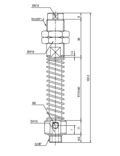 Kompensator poziomu do przyssawek, skok 30 mm, gwint dół G 1/8 GZ, M14x1,5, przyłącze próżni dół | Pneumatyka | Eshop Dopak | Ws 2