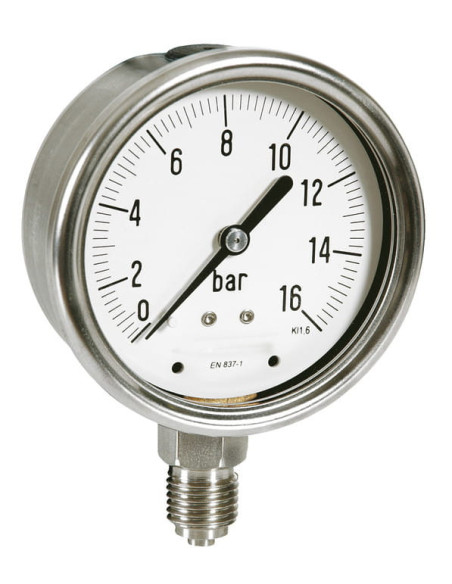 Manometr glicerynowy nierdzewny 0-1000 bar, G 1/4, 63 mm, radialny | Przyrządy Pomiarowe | Eshop Dopak | Wszystko dla Przemysłu