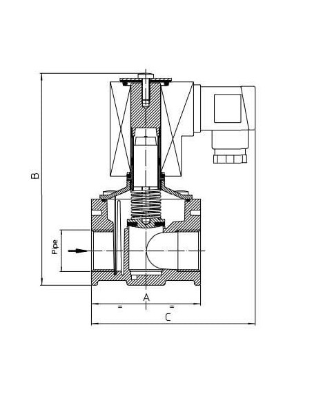 Elektrozawór 2/2 NC 3/4", 230VAC Aluminiu/NBR do gazu 0-360 mbar | Automatyka | Eshop Dopak | Wszystko dla Przemysłu