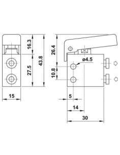 Zawór mechaniczny 3/2 NC na wąż fi4mm,boczny,dźw. ziel | Pneumatyka | Eshop Dopak | Wszystko dla Przemysłu