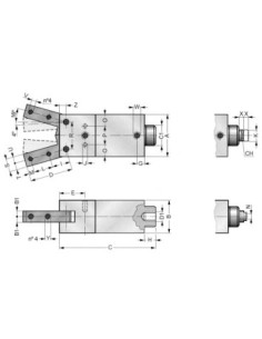 Chwytak kątowy D32 bez magnesu d.dz.z przechodnim tłoczyskiem | Pneumatyka | Eshop Dopak | Wszystko dla Przemysłu