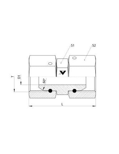 Mufa hydrauliczna G1/4w, obrotowa, ES | Hydraulika | Eshop Dopak | Wszystko dla Przemysłu