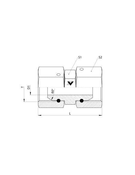 Mufa hydrauliczna G1/4w, obrotowa, ES | Hydraulika | Eshop Dopak | Wszystko dla Przemysłu