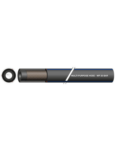Wąż gumowy MultiPurpose EPDM, antystatyczny fi 13x21mm, 20bar, tłoczny, czarny,niebieski pasek | Pneumatyka | Eshop Dopak | Wszy