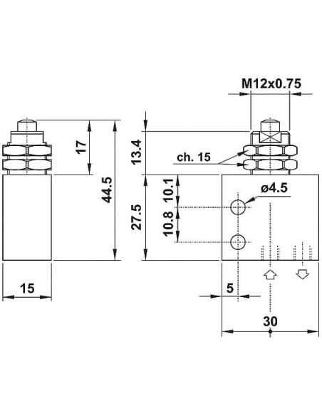 Zawór mechaniczny 2/2 NC z przył M5, tablicowy | Pneumatyka | Eshop Dopak | Wszystko dla Przemysłu