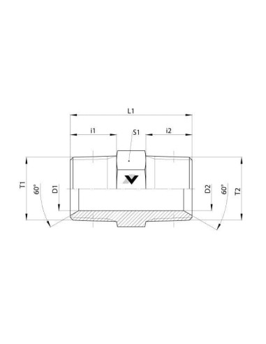 Nypel hydrauliczny nierdzewny stożkowy R 1/2 GZ - R 1/2 GZ | Hydraulika | Eshop Dopak | Wszystko dla Przemysłu