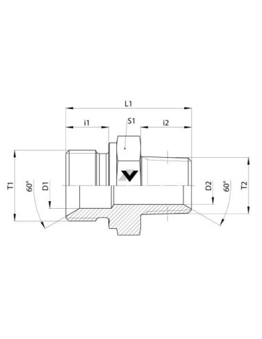Nypel hydrauliczny nierdzewny G 1/4 GZ - R 3/8 GZ | Hydraulika | Eshop Dopak | Wszystko dla Przemysłu