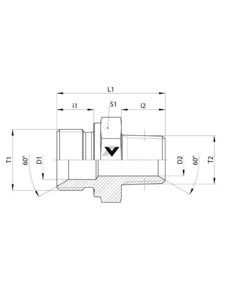 Nypel hydrauliczny nierdzewny G 1/4 GZ - R 3/8 GZ | Hydraulika | Eshop Dopak | Wszystko dla Przemysłu