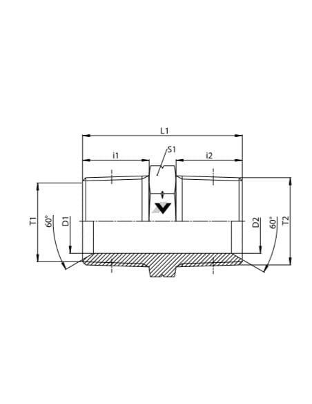 Nypel hydrauliczny nierdzewny gwintowany 60° NPT 1/8 GZ - NPT 1/8 GZ | Hydraulika | Eshop Dopak | Wszystko dla Przemysłu